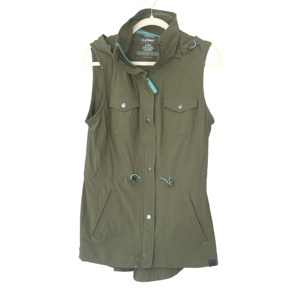 L.L. Bean Women's Olive Green Performance Utility Vest Sleeveless Sz S